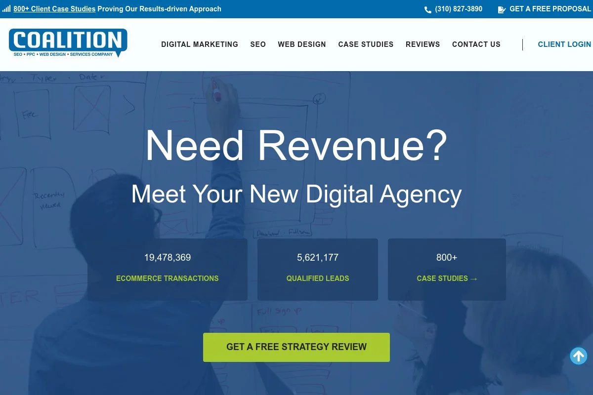 Screenshot of Coalition Technologies homepage