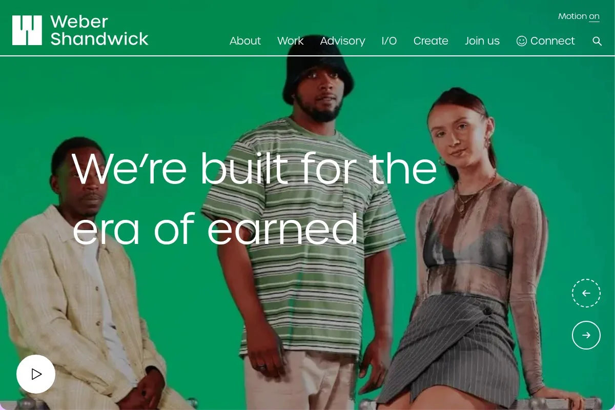 Screenshot of Weber Shandwick homepage