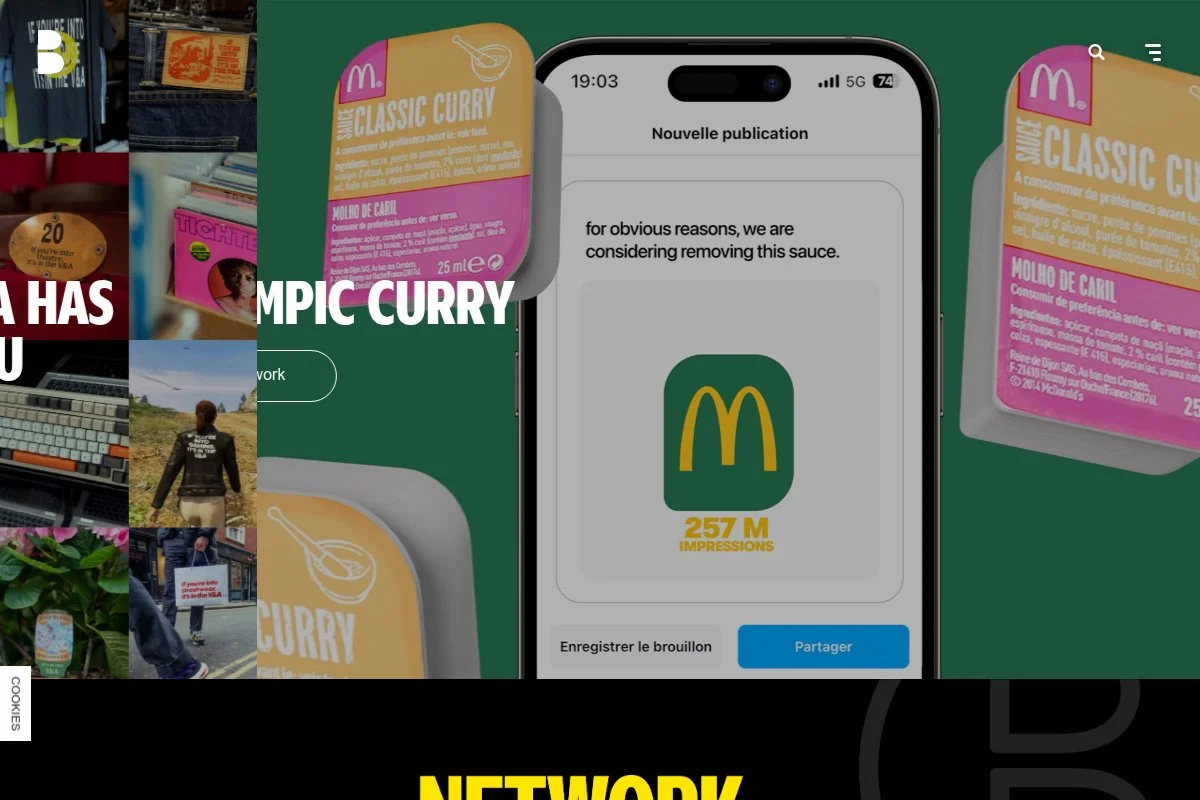 Screenshot of DDB homepage