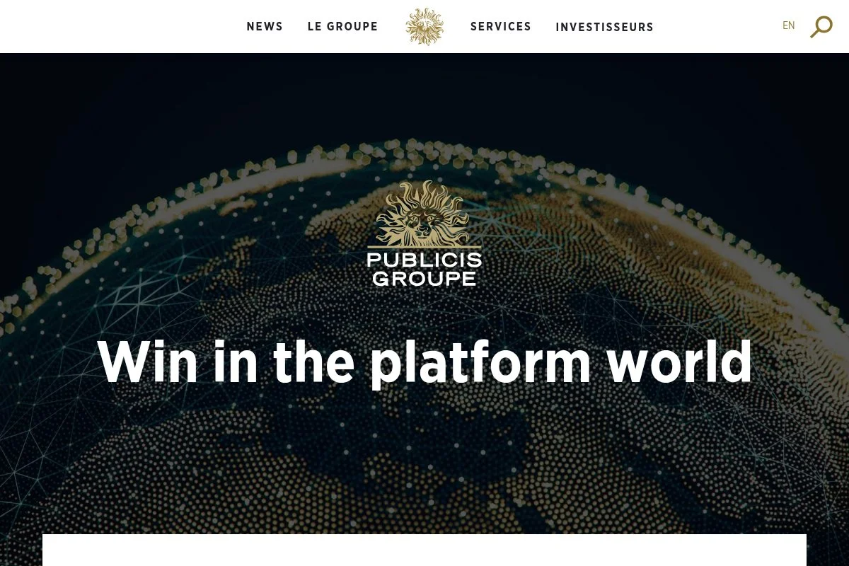 Screenshot of Publicis Groupe homepage