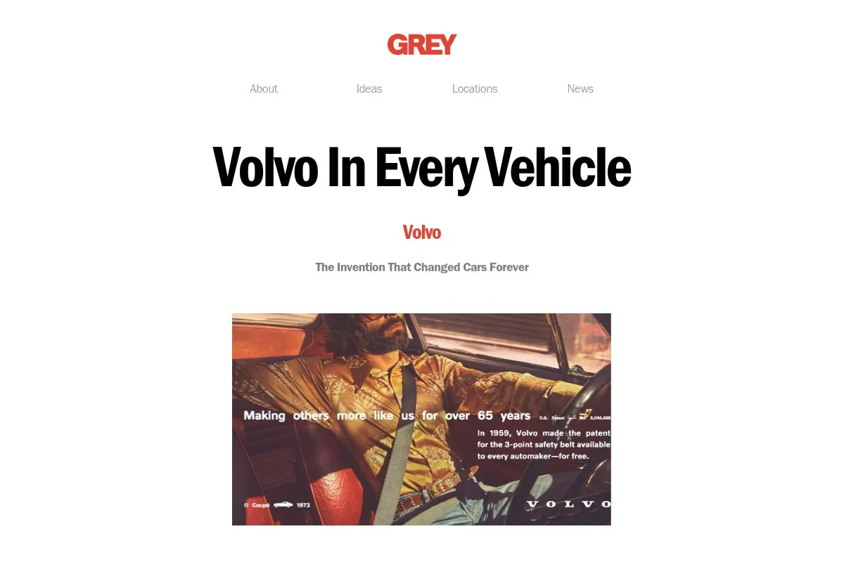 Screenshot of Grey homepage