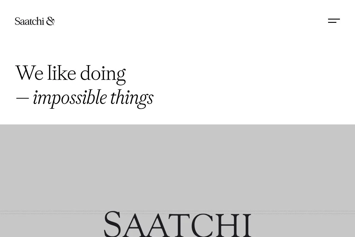Screenshot of Saatchi & Saatchi homepage
