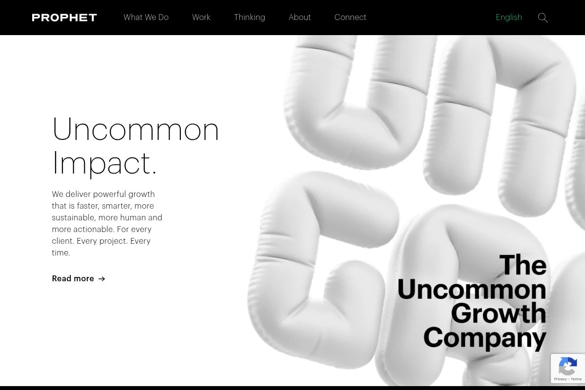 Screenshot of Prophet homepage