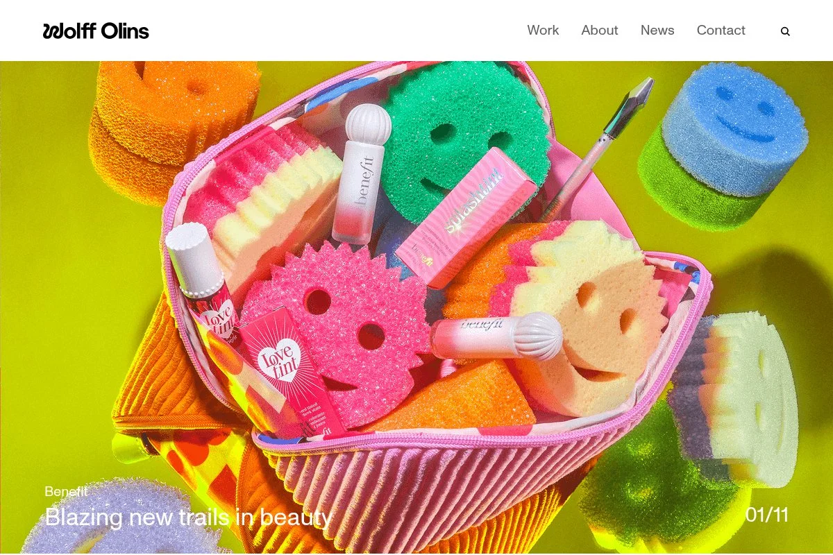 Screenshot of Wolff Olins homepage