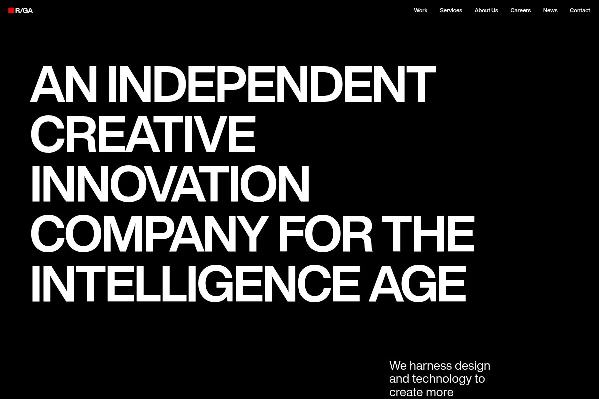 Screenshot of R/GA homepage