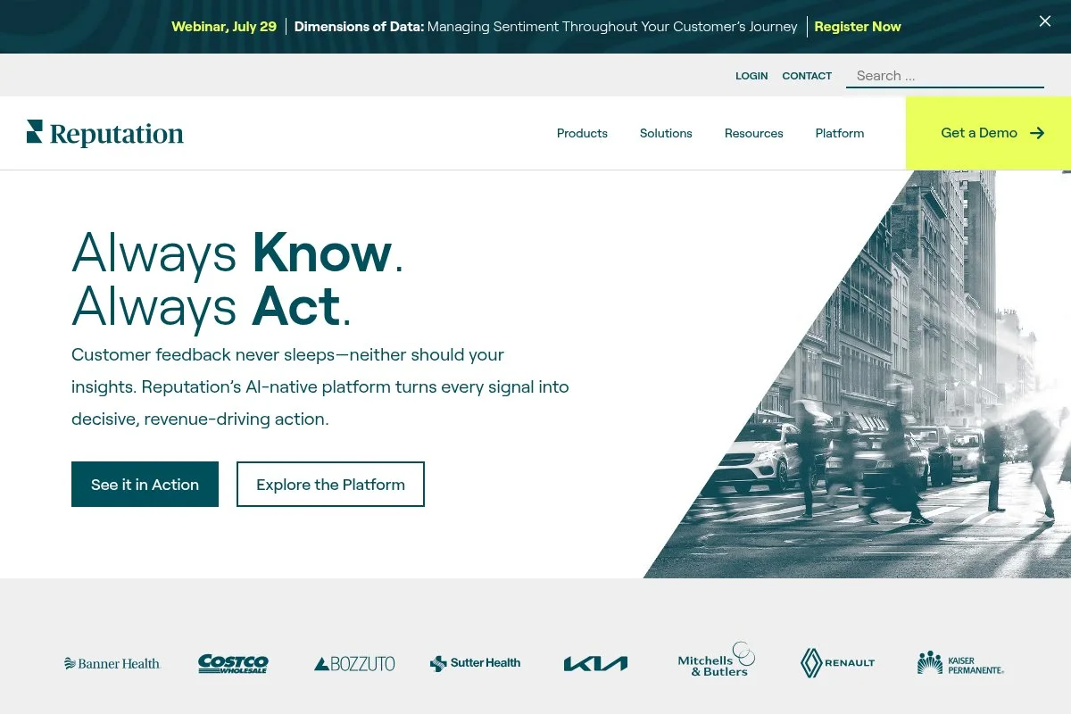 Screenshot of Reputation.com homepage